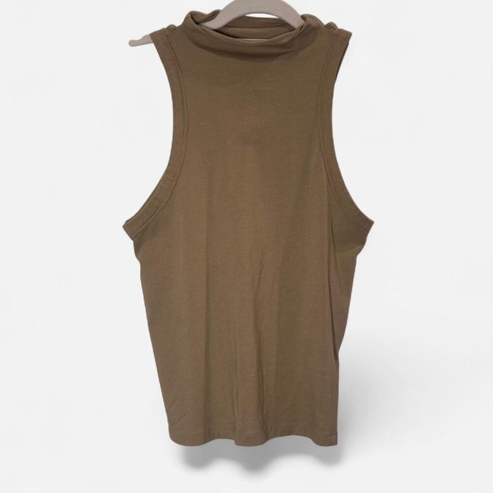 Pilcro Anthropologie Olive Cut-Out Open Back Mock Neck Tank Indie Sleaze Small - Picture 3 of 6